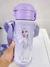 迪士尼（Disney）兒童保溫杯小學(xué)生上學(xué)吸管直飲喝水杯子男女小孩不銹鋼便攜保溫瓶 15077愛(ài)莎紫+杯套 520ml 雙飲款 曬單實(shí)拍圖