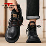 公牛世家男鞋秋冬新款復古英倫馬丁靴男士時(shí)尚百搭工裝靴中高幫系帶皮靴 曬單實(shí)拍圖