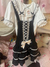 TO ALICE【To Alice】熊之原創(chuàng  )lolita古早昭和蛋糕三層裙擺背帶裙襯衫套裝 C8637黑色背帶裙 S 曬單實(shí)拍圖