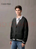 Calvin KleinJeans25秋季新款男女情侶休閑學(xué)院ck字母提花紐扣V領(lǐng)針織開(kāi)衫外套 UB1-太空黑 M 曬單實(shí)拍圖