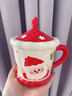 沽咚小茗圣誕馬克杯高顏值水杯情侶大容量帶蓋勺陶瓷杯子平安夜送女友禮品 圣誕歡樂(lè )老人杯-紅【杯+蓋】彩盒裝 曬單實(shí)拍圖