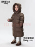 巴布豆（BOBDOG）95絨兒童羽絨服2025冬季男女中長(cháng)款保暖A類(lèi)三防抗菌面料連帽外套 黑色 240g+充絨 【抗寒-20°C】 110 【約身高90-100cm 體重31斤】 曬單實(shí)拍圖