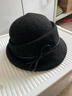 允橘羊毛禮帽帽子女秋冬季赫本風(fēng)女士漁夫帽時(shí)尚洋氣冬帽貝雷帽千金風(fēng) 皮繩蝴蝶結禮帽【黑色】 曬單實(shí)拍圖