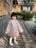 班喜迪女童旗袍裙兒童漢服冬裝寶寶周歲禮服兒童公主裙冬季國風(fēng)衣服唐裝 粉色 90 cm 曬單實(shí)拍圖