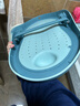 英氏（YEEHOO）嬰兒洗澡神器 可坐躺寶寶盆躺托浴網(wǎng)通用洗澡墊新生兒浴床浴架 湖藍 曬單實(shí)拍圖
