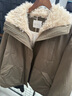 BSIEEBSiEE本澀2025年冬季新款翻領(lǐng)口袋保暖派克翻毛領(lǐng)休閑羽絨服外套 軍綠色 M 曬單實(shí)拍圖