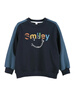茵曼（INMAN）童裝男童加絨衛衣笑臉字母冬季中大童男孩寬松休閑上衣潮 寶藍色 140 曬單實(shí)拍圖