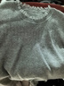 百圖betu女裝秋季新款毛針織衫荷葉邊挑孔提花針織衫女2409T20 灰色 L 曬單實(shí)拍圖
