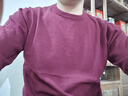 純棉圓領(lǐng)毛衣男款春秋內搭薄款純色保暖針織打底衫男士全棉線(xiàn)衣 酒紅色 2XL 建議145-160斤 曬單實(shí)拍圖