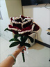 貴秘書(shū)巨型復古玫瑰花加密扭扭棒diy材料永生花送女友情人節教師節禮物 半米復古紅絨花邊玫瑰材料 曬單實(shí)拍圖