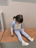 Q21【中暖】小暖皮兒童加厚發(fā)熱保暖內衣套裝男童女童寶寶秋衣秋褲睡 拼色淺渺藍【中暖 適合5~10度】 90 曬單實(shí)拍圖