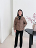 羅蒙（ROMON）媽媽冬裝短款加厚棉服中老年女裝新中式棉襖奶奶過(guò)年衣服棉衣外套 咖色 XL  （推薦90-105斤） 曬單實(shí)拍圖