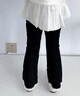 茵曼女童休閑長(cháng)褲蝴蝶結刺繡春季兒童中大童喇叭褲小女孩褲子 黑色 130 曬單實(shí)拍圖