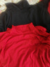 登森奧奧莫代爾半高領(lǐng)打底衫女春秋新款內搭黑色薄款長(cháng)袖t恤 黑色+酒紅色 XL建議110-125斤 曬單實(shí)拍圖