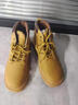 三利泰（SANLITAI）特大碼馬丁靴男款秋季高幫鞋真皮工裝登山中幫靴子男士大黃靴英倫 0130姜黃加絨 48 曬單實(shí)拍圖