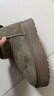 熱風(fēng)（Hotwind）雪地靴女士秋冬新款暖絨一腳蹬松糕厚底增高休閑短筒靴子加厚棉鞋 129卡其 36 曬單實(shí)拍圖
