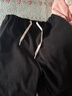 十月結晶孕婦褲冬季加厚抽繩式闊腿褲直筒寬松休閑褲大碼孕婦裝 黑色XL碼 曬單實(shí)拍圖