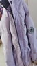 雪中飛兒童羽絨服2025新款女童冬裝大童男童工裝風(fēng)外套加長(cháng)及膝防寒服 灰粉紫 150 曬單實(shí)拍圖