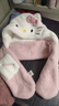 Hello Kitty帽子女秋冬圍巾一體可愛(ài)毛絨戶(hù)外騎電車(chē)圍脖保暖hellokitty 凱蒂貓【皮標款三件套】 曬單實(shí)拍圖
