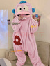 丑魚(yú)睡衣加厚連帽大碼搞怪連體睡衣女男秋冬季加厚保暖情侶家居服 丑魚(yú)連體衣 XL 168-173cm（高品質(zhì)） 曬單實(shí)拍圖