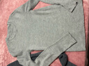伊芙麗（eifini）朱珠代言圓領(lǐng)100%可機洗羊毛打底衫女裝修身秋裝新款 淺灰 圓領(lǐng) M 105-115斤 曬單實(shí)拍圖