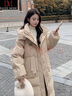 DAVEY MODE羽絨棉服女中長(cháng)款冬季2025年新款韓版棉衣加厚過(guò)膝連帽棉襖外套潮 卡其色 加厚版【zt】 M 105-120斤 曬單實(shí)拍圖