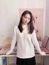 多想余半高領(lǐng)毛衣女加絨打底衫內搭針織衫2025新款秋冬長(cháng)袖上衣洋氣款 木耳邊半高領(lǐng)一體絨毛衣 均碼 曬單實(shí)拍圖