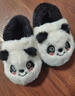 邦帛世兒童棉拖鞋包跟冬季男女款熊貓毛絨保暖防滑可愛(ài)居家親子寶寶棉鞋 黑色【升級包跟】 28 -29碼 曬單實(shí)拍圖