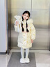 G.duck小黃鴨女童羽絨棉服中長(cháng)款兒童外套防寒服韓版女孩冬裝大毛領(lǐng)保暖 淺黃色 110 尺碼4~5歲【100-110cm】 曬單實(shí)拍圖