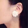 箴諾 歐美夸張白色大花朵耳釘耳墜山茶花耳環(huán)925銀個(gè)性百搭耳飾女 曬單實(shí)拍圖