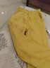 皮爾卡丹（pierre cardin）黃色加絨運動(dòng)褲女秋冬2025新款休閑直筒窄版闊腿褲冬季加厚衛褲子 【加絨加厚】檸檬黃色-款(適 常 S 建議80-95斤 曬單實(shí)拍圖