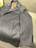 弗朗西保羅（FULANLE PAULO）100%羊毛大衣男中長(cháng)款毛呢西裝外套秋冬裝兩扣純羊毛西服呢子上衣 灰色 【100%綿羊毛】 M (170) 曬單實(shí)拍圖