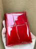 絲芙倫（seefulun）時(shí)尚亮面牛皮折疊短款小錢(qián)包女2026秋冬新款里外真皮大鈔夾零錢(qián)包 大紅色-里外真皮 禮盒包裝 曬單實(shí)拍圖