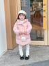 G.duck小黃鴨童裝女童羽絨服2024新款洋氣冬季女寶寶加厚中長(cháng)款兒童冬裝 米白 100 建議2~3歲【 90-100cm】cm 曬單實(shí)拍圖