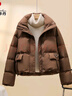 皮爾卡丹羽絨服女短款2026冬季新款韓版高端時(shí)尚寬松小個(gè)子面包服冬季潮 咖色 S  90-125斤 曬單實(shí)拍圖
