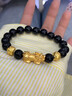 周大金 CHOW TAI KING招財貔貅手鏈男銅錢(qián)黑曜石手串生日新年禮物送女友老婆結婚紀念日 曬單實(shí)拍圖