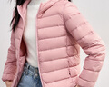 真維斯（Jeanswest）羽絨服2026春秋連帽輕薄短款外套白鴨絨保暖舒適粉色L 曬單實(shí)拍圖