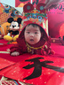 優(yōu)奇嬰兒衣服春秋女寶寶連體衣哈衣爬服周歲禮服滿(mǎn)月抓周喜慶唐裝 曬單實(shí)拍圖