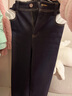 ESE-Y逸陽(yáng)冬季加絨小直筒褲女2025年高腰顯瘦彈力窄版煙管小黑褲子加厚 黑色-常規 27 曬單實(shí)拍圖