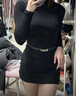 妙奕嘉冬季辣妹修身包臀裙黑色半高領(lǐng)連衣裙女冬天內搭短裙長(cháng)袖連衣裙子 半高領(lǐng)包臀修身連衣裙【黑色-送腰帶】 M （建議85-100斤） 曬單實(shí)拍圖