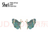 She's茜子斑斕蝶夢(mèng)刺繡蝴蝶耳釘耳環(huán)小眾設計耳飾生日禮物送女友 曬單實(shí)拍圖