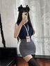 夜馳秘書(shū)服情趣內衣ol性感制服誘惑純欲包臀裙床上戰袍睡衣性感qqny女 藍+灰秘書(shū)包臀裙【上衣+裙子+胸牌+丁字褲】 均碼 【80-130斤】隱私發(fā)貨 曬單實(shí)拍圖
