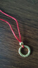 哪吒素圈平安扣吊墜編織項鏈女男金箍圈本命年紅繩情侶甜甜圈項墜 【哪吒同款項鏈紅色】 曬單實(shí)拍圖