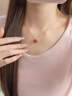 老鳳祥18K金項鏈女平安果紅瑪瑙吊墜平安夜圣誕節禮物送女友老婆生日 【圣誕好禮】18k小蘋(píng)果吊墜+贈S925鏈 曬單實(shí)拍圖