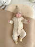 湯尼倍兒【彩棉】嬰兒連體衣純棉春秋季馬年寶寶無(wú)骨打底睡衣哈衣 淺棕色 80cm 曬單實(shí)拍圖