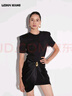 LEDIM WANG【黑標系列】流光輪廓針織連衣裙女夏2025新款黑色短裙 黑色（現貨） XL 身高170-175，體重125-135斤 曬單實(shí)拍圖