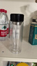 哈爾斯（HAERS）簡(jiǎn)約小清新玻璃杯350ml 雙層便攜車(chē)載杯子 男女學(xué)生泡茶水杯 雅黑 300ml 曬單實(shí)拍圖