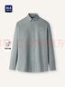 HLA海瀾之家長(cháng)袖襯衫男秋季扣領(lǐng)尖領(lǐng)純棉休閑襯衣男 曬單實(shí)拍圖