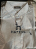 哈吉斯（HAZZYS）男裝 2025夏季新款男襯衣雙色條紋純棉通勤短袖襯衫男ATCZK1CBF64 藏青色NV L (175/96A 48) 曬單實(shí)拍圖