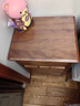 西提 胡桃木實(shí)木斗柜現代簡(jiǎn)約家用收納臥室儲物三斗柜斗櫥 胡桃色寬50 曬單實(shí)拍圖